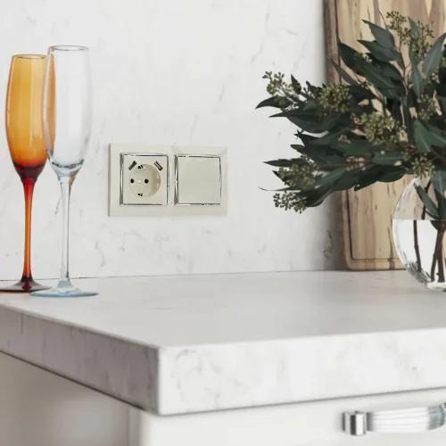 Выключатель одноклавишный проходной (слоновая кость) W1112003 - фото 4