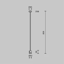 Крепление потолочное Long 760мм с прямым коннектором питания Flarity латунь (Латунь)