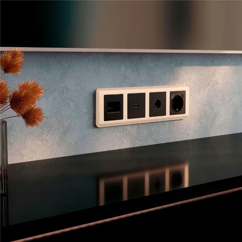 Рамка из поликарбоната на 4 поста Stream шампань W0042111 - фото 2