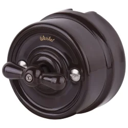 Переключатель/выключатель одноклавишный коричневый ретро W5612014