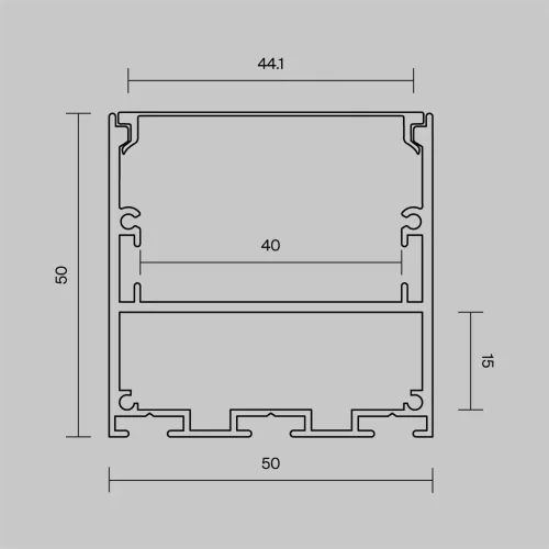 Алюминиевый профиль накладной-подвесной 50x50 (Черный, 3 м), ALM-5050T-B-3M 633009 (Черный) - фото