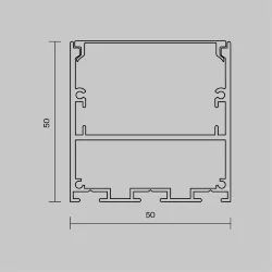 Алюминиевый профиль накладной-подвесной 50x50 (Черный, 3 м), ALM-5050T-B-3M 633009 (Черный)