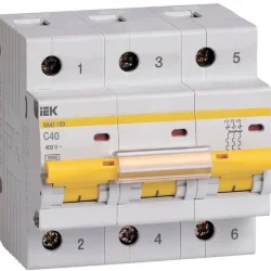 Выключатель автоматический модульный 3п C 40А 10кА ВА47-100 KARAT IEK MVA40-3-040-C