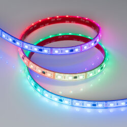 Светодиодная лента герметичная DMX-PFS-В60-12mm 12V RGB-РХ3 (14 W/m, IP68, 5060, 5m) (Arlight) 039175