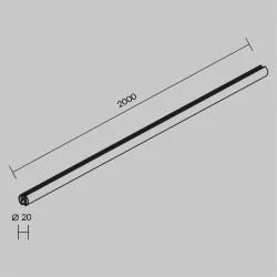 Шинопровод круглый подвесной 2 м Levity (Черный) TRX184-R-112B