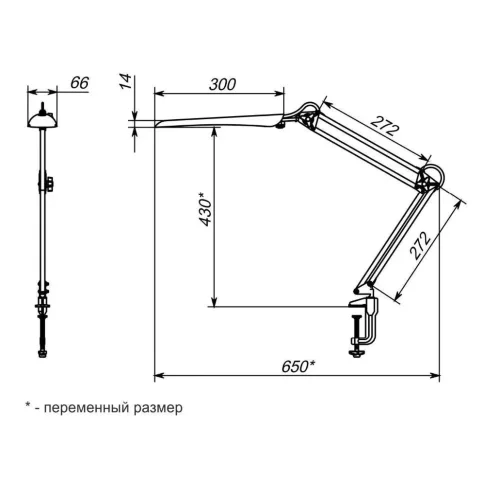 Настольный светильник на струбцине Гермес | LED, 7Вт/4000К | Чёрный, сенсорный выключатель, металлическая струбцина | - ТРАНСВИТ. Фото 7