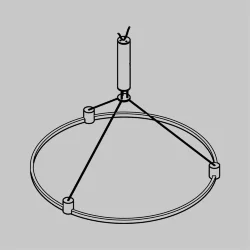 Готовая конструкция круглая D800мм c основанием под блок питания без светильников и блока питания, черный (Черный)