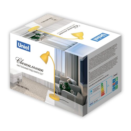 UML-B701 E27 WHITE Светильник настольный, 60W, Цоколь Е27, Механический выключатель, Белый - фото 14