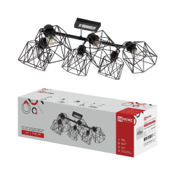 Люстра поворотная под лампу LOFT ATIKO-СLА-6E27L-BL 6хЕ27 черный, хром IN HOME