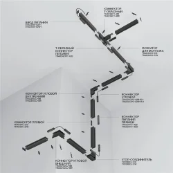 Шинопровод 1 м Exility накладной/подвесной черный (Черный)
