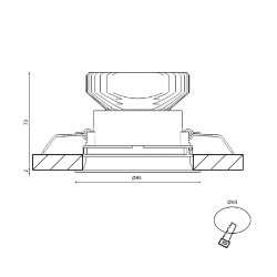 Корпус светильника потолочный встраиваемый  наклонный, Черный, IP20, COMBO-41-BL 004181