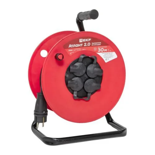 Удлинитель на катушке 4х30м с заземл. 16А IP44 Атлант 2.0 3.5кВт КГ 3х1.5 PROxima EKF UKA02-16-315R-4-30-IP44 - фото