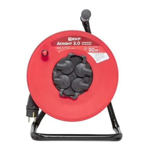 Удлинитель на катушке 4х30м с заземл. 16А IP44 Атлант 2.0 3.5кВт КГ 3х1.5 PROxima EKF UKA02-16-315R-4-30-IP44 - фото 2