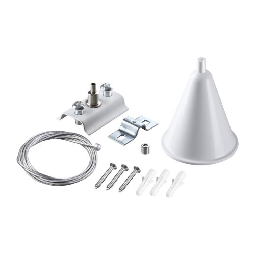 Подвесной комплект с 2-х метровым тросом для однофазного двухжильного шинопровода «Novotech» 135151 (накладной). Фото 1.