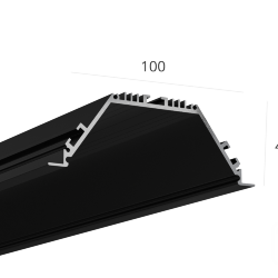 Алюминиевый LED профиль LINE 10040 IN ral9005 LT70 (с экраном) — 2000мм