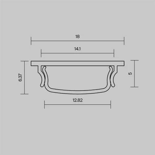 Алюминиевый профиль накладной с вертикальным изгибом 18x6 (Серебро, 2 м), ALM-1806-S-2M 631016 (Серебро) - фото 2