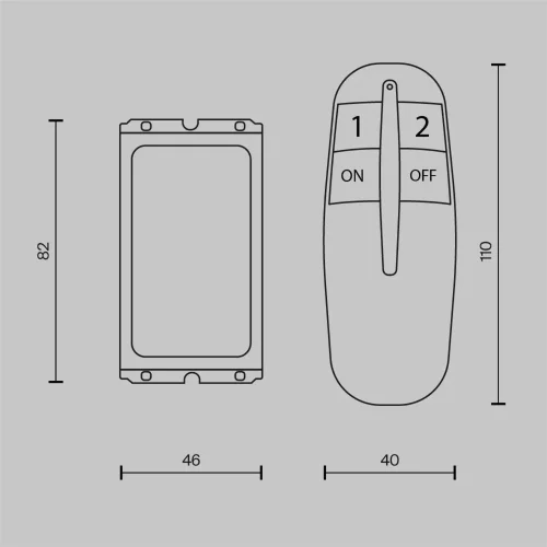 Пульт для управления освещением 2 зоны (Черный) MRC002B - фото 5