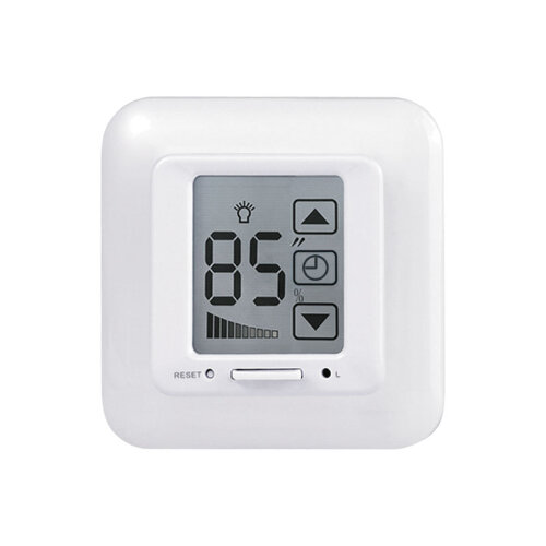 USW-001-LCD-DM-40-500W-TM-M-WH Выключатель с регулятором яркости лампы диммер и таймером выключения, Сенсорная панель, Блистер, Цвет белый - фото 1