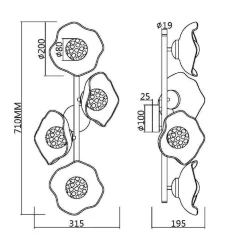 Настенный светильник (бра) Miracle G9х4 (Латунь)