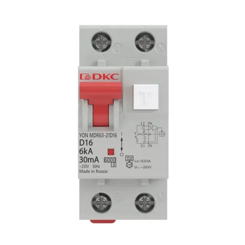 Выключатель автоматический дифференциального тока 2п (1P+N) C 20А 30мА тип A 6кА MDR63 YON MDR63-22C20-A - фото 2