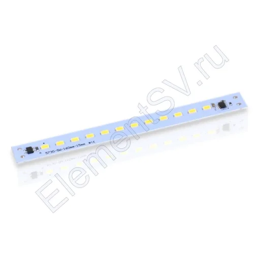 Светодиодная линейка 2835, 12 led, 220V, 5W, 160mm, D179, warm white - фото.