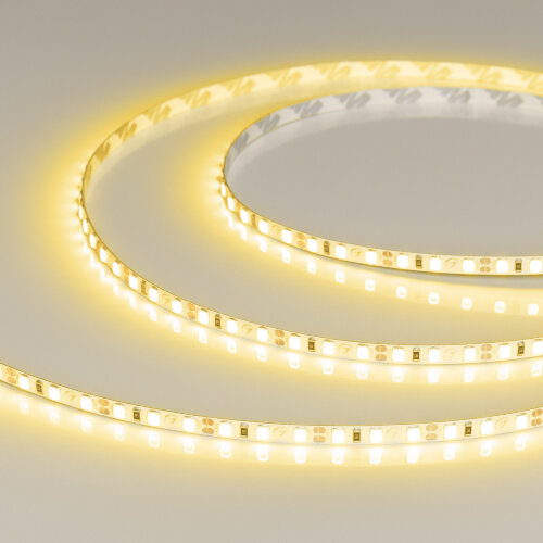 Светодиодная лента RT-A120-5mm 12V Yellow (9.6 W/m, IP20, 5m) (Arlight, 9.6 Вт/м, IP20) 015006(1) - фото