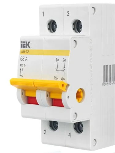 Выключатель нагрузки (мини-рубильник) 2п 63А ВН-32 KARAT IEK MNV10-2-063 - фото 8