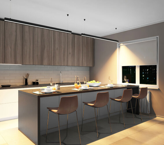 DK9153-BK Линейный светильник 42W 1500mm 3000K, черный. Фото 7