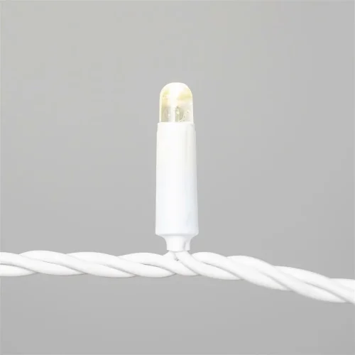 Гирлянда Нить 10м Тепло-Белая 24В, 100 LED, Провод Белый Каучук 2,3мм, IP65. Фото 2.