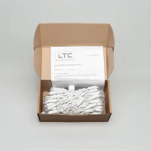 Гирлянда Нить 10м Тепло-Белая 24В, 100 LED, Провод Белый Каучук 2,3мм, IP65. Фото 7.