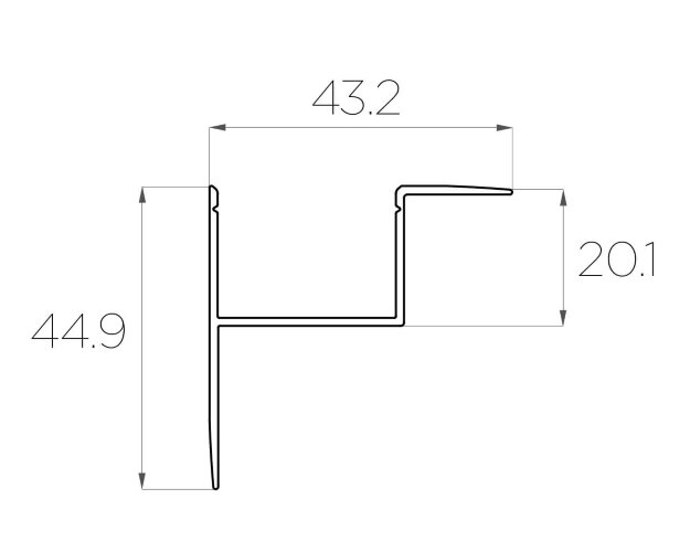 Профиль накладной алюминиевый LC-NKU-4543-2 Anod - фото 2