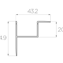 Профиль накладной алюминиевый LC-NKU-4543-2 Anod