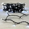 Гирлянда Нить 10м Белая с Мерцанием Белого Диода 24В, 100 LED, Провод Черный ПВХ, IP54. Фото 5.