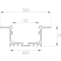 Профиль алюминиевый под шпаклевку LC-LPSH-3280-2 Anod