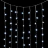 Гирлянда Занавес Облегченный 2 x 2 м Белый с Мерцанием Белого Диода, 400 LED, Провод Прозрачный ПВХ, IP54. Фото 1.