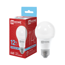 Лампа светодиодная LED-A60-VC 12Вт 230В Е27 6500К 1140Лм IN HOME