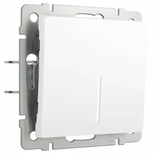 Выключатель одноклавишный с подсветкой (белый матовый) W1110161 - фото