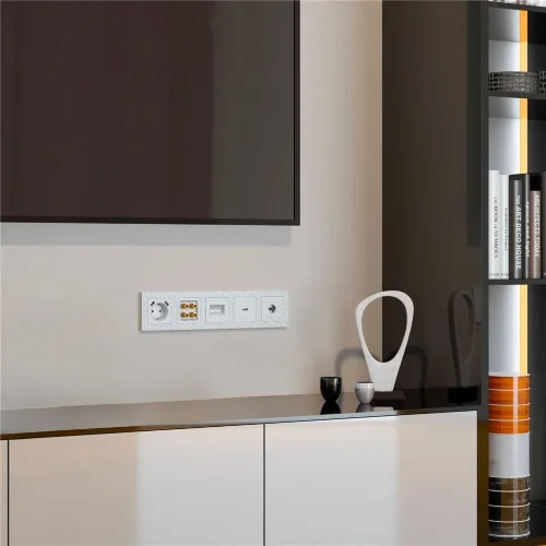 Накладка для двойной розетки Еthernet RJ-45 (Hammer белый) W1291101 - фото 4