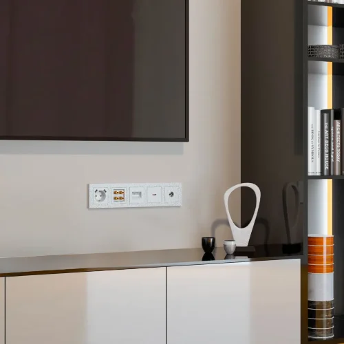 Накладка для двойной розетки Еthernet RJ-45 (Hammer белый) W1291101 - фото 4