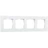 Рамка из стекла на 4 поста Favorit белый матовый W0041105 - фото