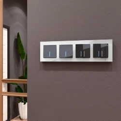 Рамка из стекла на 4 поста Favorit белый матовый W0041105