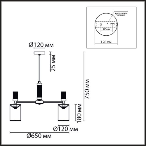 Люстра на штанге «LUMION» 6585/5, серия: ARNIKA (крепление на планке). Фото 3.