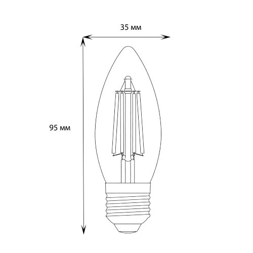 LED-C35-9W-4000K-E27-CL PLS02WH Лампа светодиодная, Форма свеча, прозрачная, Серия Sky, Белый свет 4000К. - фото 6