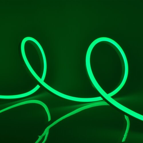 ULS-N21-2835-120LED-m-8mm-IP67-220V-8W-m-50M-GREEN Светодиодная гибкая герметичная лента, NEON, Бобина 50 м, Зеленый свет. - фото 2