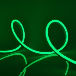 ULS-N21-2835-120LED-m-8mm-IP67-220V-8W-m-50M-GREEN Светодиодная гибкая герметичная лента, NEON, Бобина 50 м, Зеленый свет.