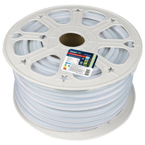 ULS-N21-2835-120LED/m-8mm-IP67-220V-8W/m-50M-GREEN Светодиодная гибкая герметичная лента. NEON. Бобина 50 м. Зеленый свет. - фото