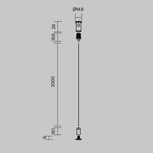 Тросовый подвес (Чёрный, 2 м), ALM-P-B-2000 642045 (Черный) - фото