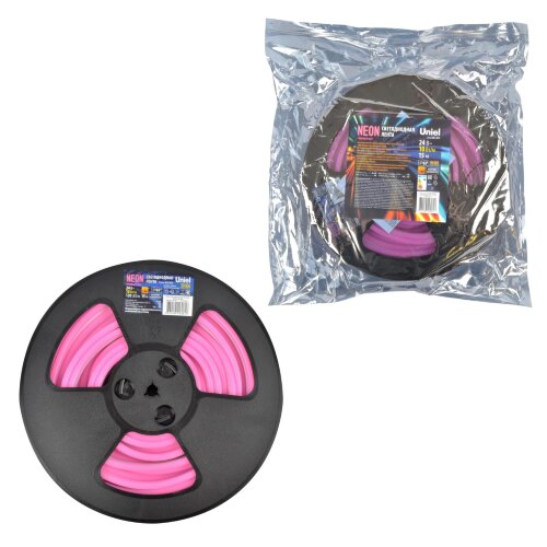 ULS-N11-2835-120LED-m-8mm-IP67-DC24V-10W-m-15M-PINK Светодиодная гибкая герметичная лента, NEON, Катушка 15м, в герметичной упаковке, Розовый свет - фото 5