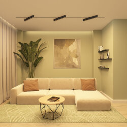 Поворотный однофазный трековый светильник EDDER со светодиодом L538mm 220V 40W 30° 3000K IP20 черный алюминий, Denkirs DK6634-BK