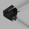 Коннектор угловой внутренний для шинопровода в натяжной потолок черный Slim Magnetic 85124/00 - фото